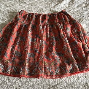 Max Studio Coral Floral Smocked Mini Skirt